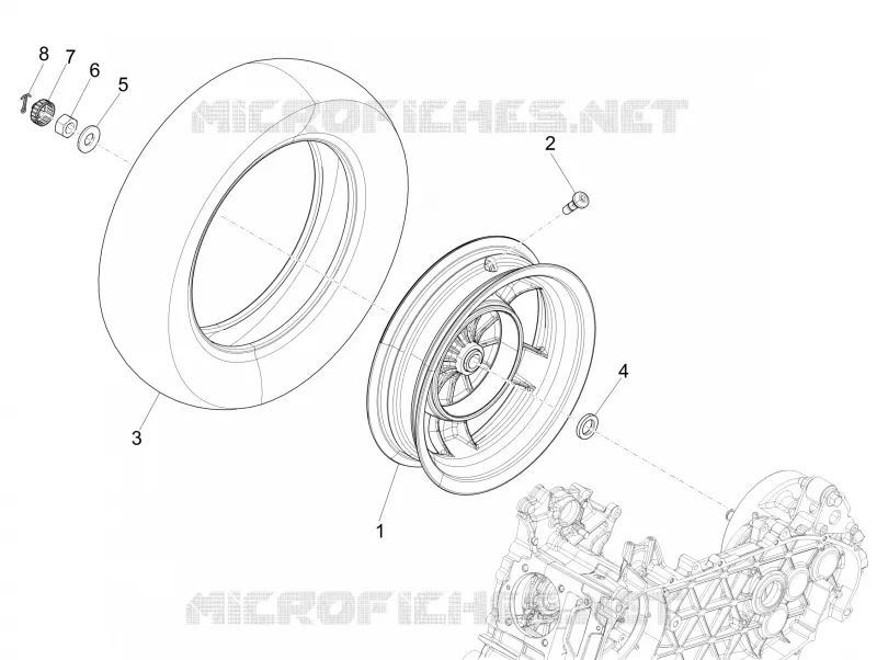 Roue arrière VESPA VESPA-SCOOTER 150 PRIMAVERA 2016  Primavera 4T 3V iGet E4 ABS