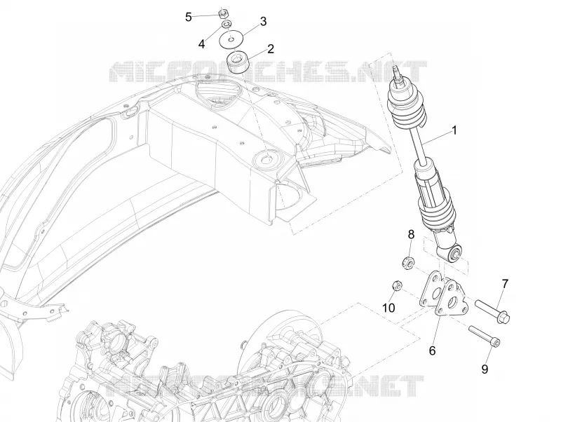 Suspension arrière - Amortisseur/s VESPA VESPA-SCOOTER 150 PRIMAVERA 2017  Primavera 4T 3V iGet E4 ABS