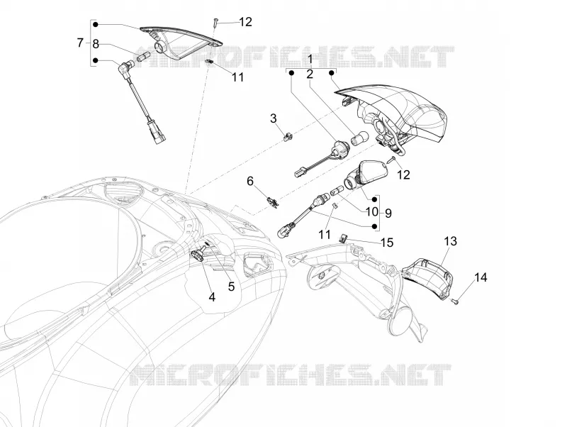 Eclairages arrière - Clignotants VESPA VESPA-SCOOTER 50 PRIMAVERA 2017  Primavera 4T-2V 25 km/h