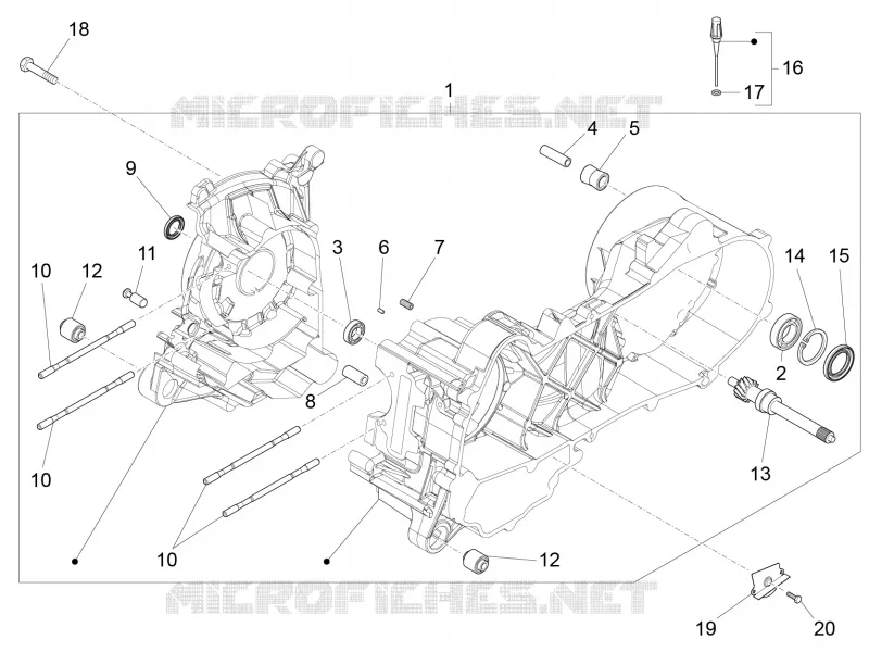 Carter moteur VESPA VESPA-SCOOTER 50 PRIMAVERA 2016  Primavera 4T-4V