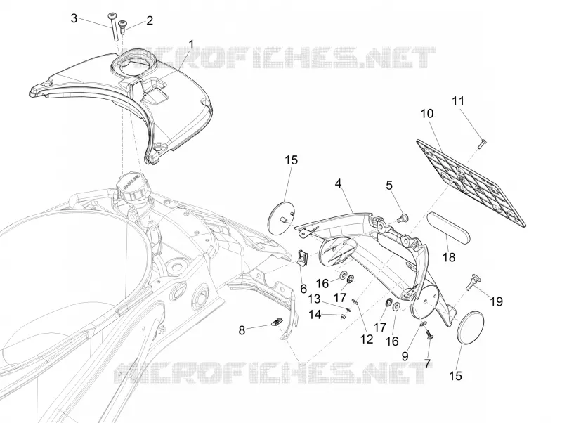 Couvercle arrière - Pare-boue VESPA VESPA-SCOOTER 50 PRIMAVERA 2013  Primavera 4T-4V