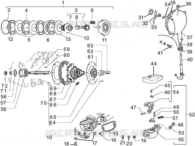 Composants de la boîte de vitesses VESPA VESPA-SCOOTER 125 PX 2008  PX 30 Anni