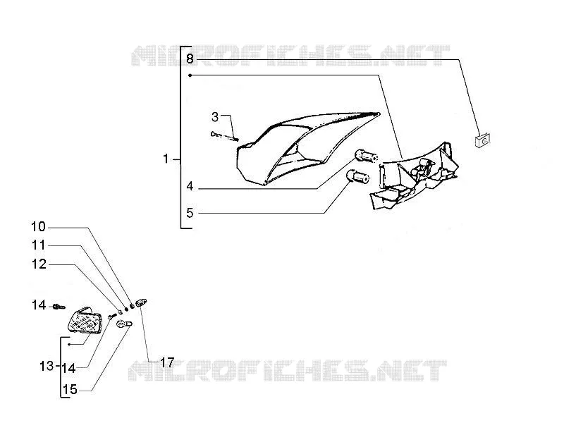 Eclairages arrière - Clignotants VESPA VESPA-SCOOTER 125 PX 2007  PX 30 Anni