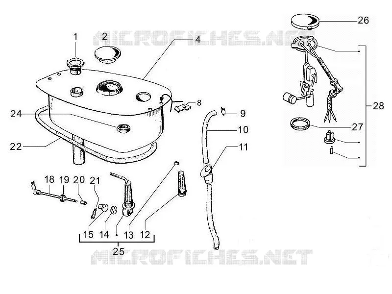 Reservoir carburant VESPA VESPA-SCOOTER 125 PX 2007  PX 30 Anni
