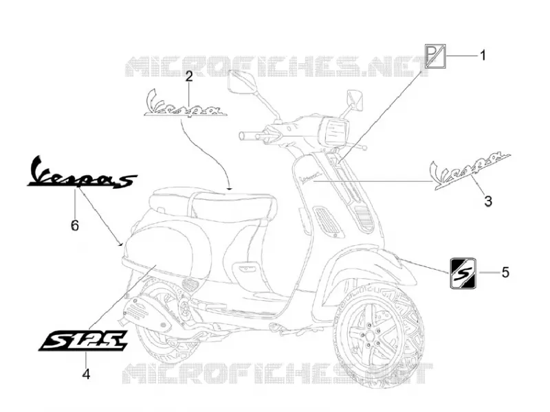 Monogrammes - Decorations VESPA VESPA-SCOOTER 125 S 2009  S 4T