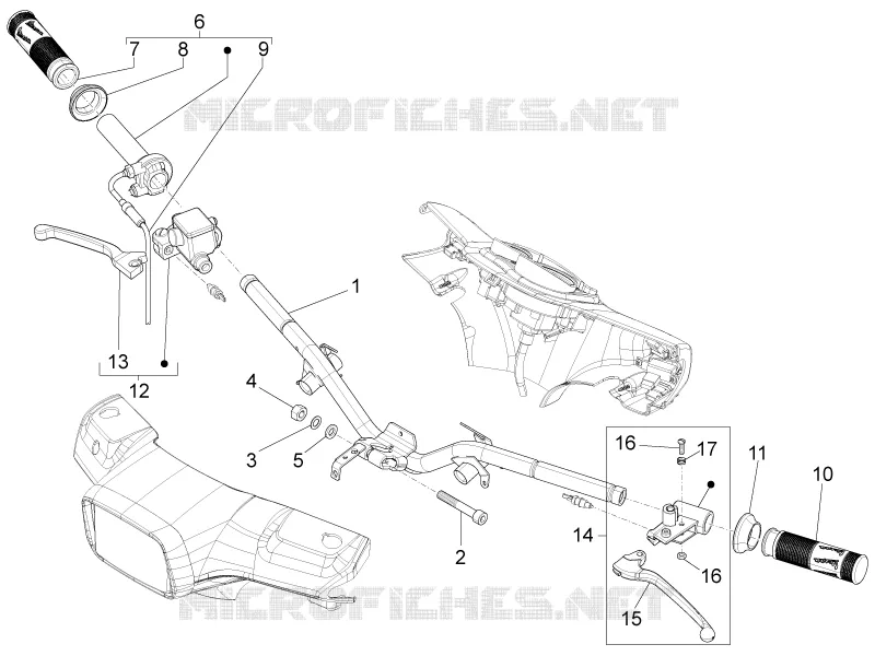 Guidon - Maître cylindre VESPA VESPA-SCOOTER 125 S 2017  S 4T 3V E3 ie