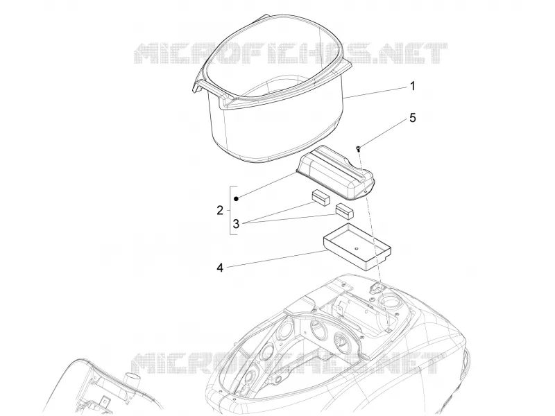 Logement casque - Dessous de selle VESPA VESPA-SCOOTER 125 S 2014  S 4T 3V E3 ie