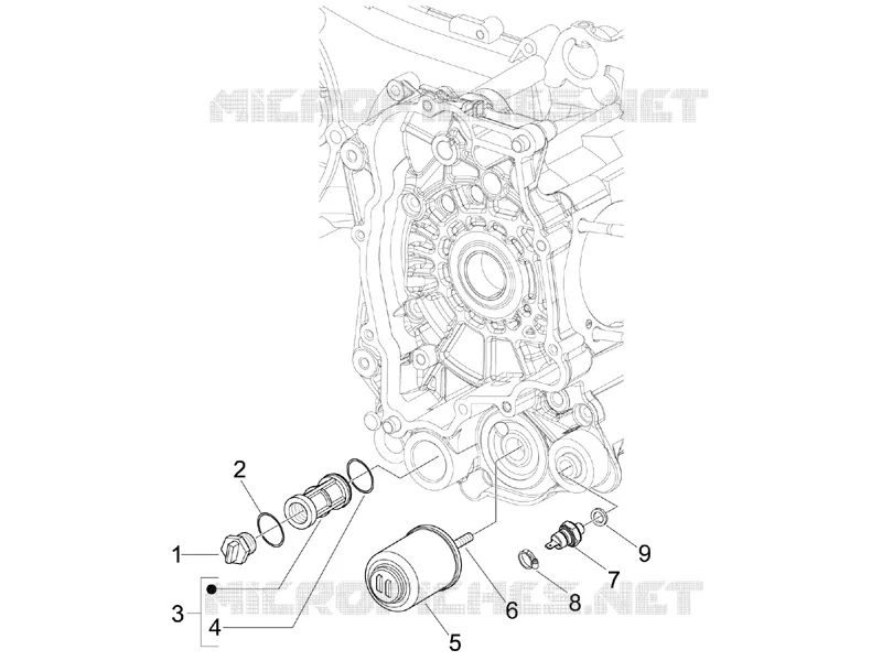 Couvercle volant magnetique - Filtre à huile VESPA VESPA-SCOOTER 125 S 2007  S 4T E3