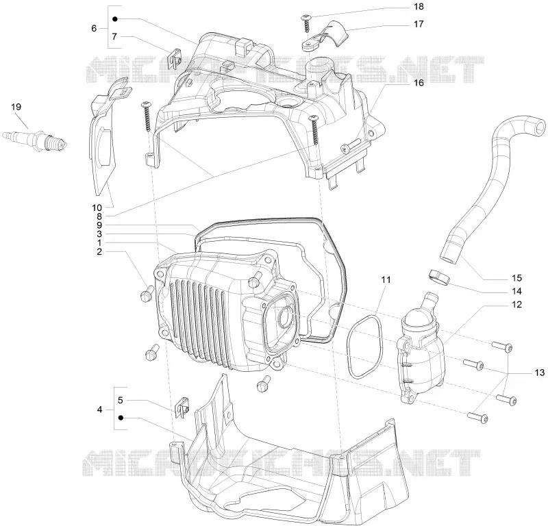 Couvercle culasse VESPA VESPA-SCOOTER 150 S 2009  S 4T 2V ie E3 College