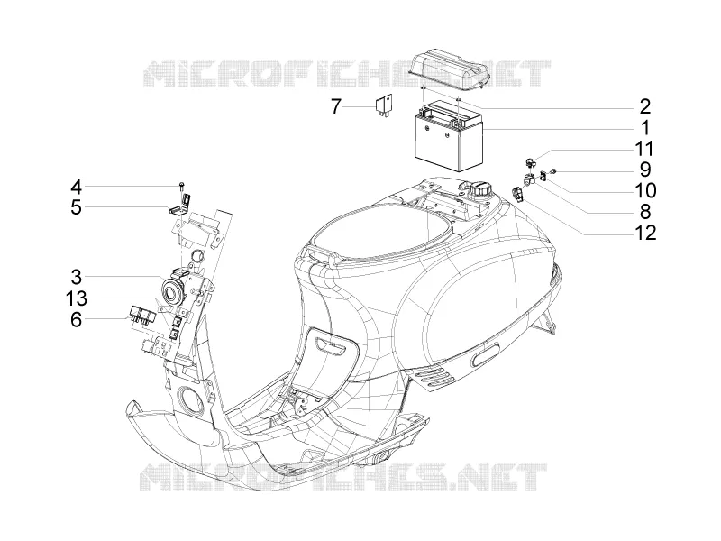 Relais - Batterie - Avertisseur sonore VESPA VESPA-SCOOTER 150 S 2009  S 4T 2V ie E3 College
