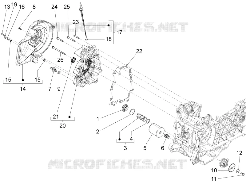 Couvercle volant magnetique - Filtre à huile VESPA VESPA-SCOOTER 150 S 2012  S 4T 3V ie