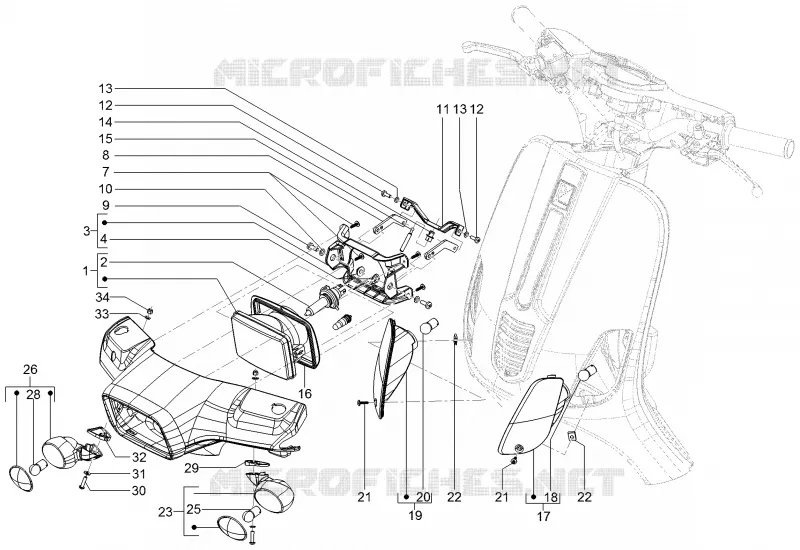 Eclairages avant - Clignotants VESPA VESPA-SCOOTER 150 S 2010  S 4T ie College