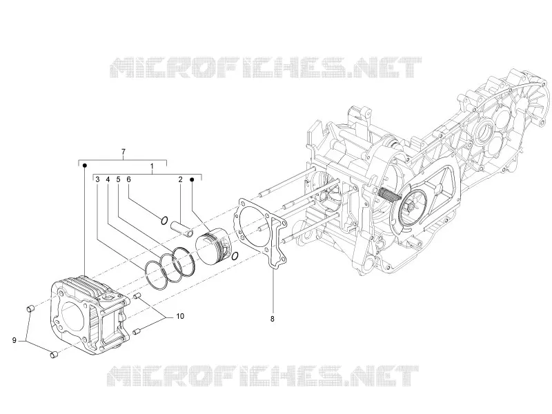 Groupe cylindre-piston-axe VESPA VESPA-SCOOTER 150 S 2012  S 4T ie College