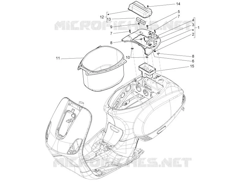 Logement casque - Dessous de selle VESPA VESPA-SCOOTER 150 S 2011  S 4T ie College