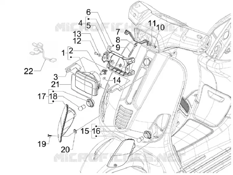 Eclairages avant - Clignotants VESPA VESPA-SCOOTER 150 S 2013  S 4T ie E3