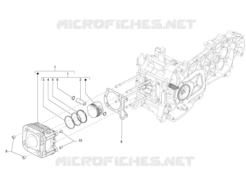 Groupe cylindre-piston-axe VESPA VESPA-SCOOTER 150 S 2011  S 4T ie E3