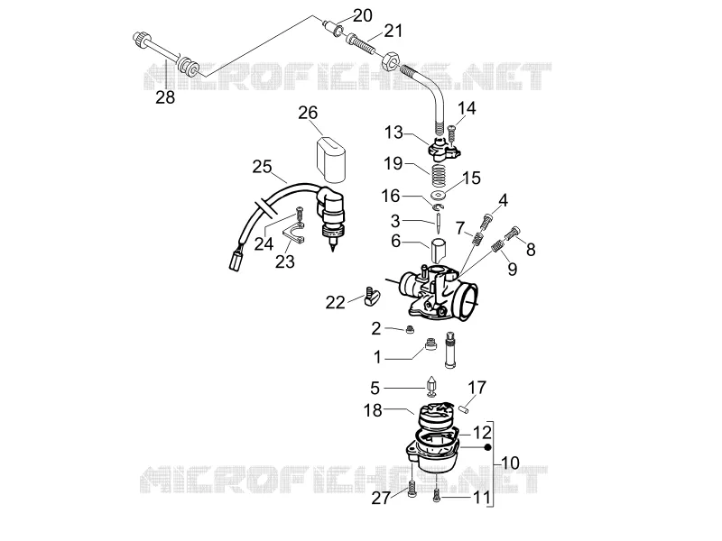 Composants de carburateur VESPA VESPA-SCOOTER 50 S 2007  S 2T 25 Km/h