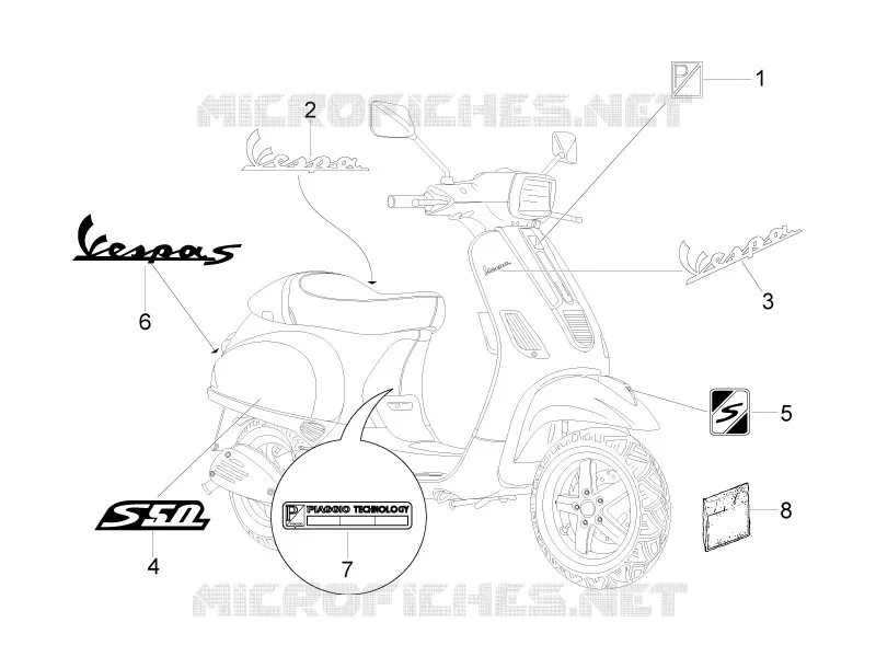 Monogrammes - Decorations VESPA VESPA-SCOOTER 50 S 2011  S 2T College