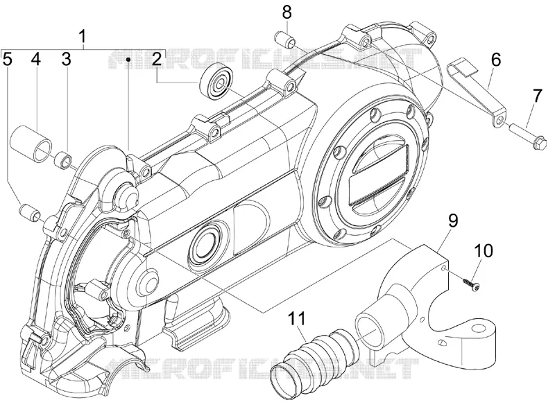 Couvercle carter - Refoidissement carter VESPA VESPA-SCOOTER 50 S 2012  S 4T 2V 25 Km/h