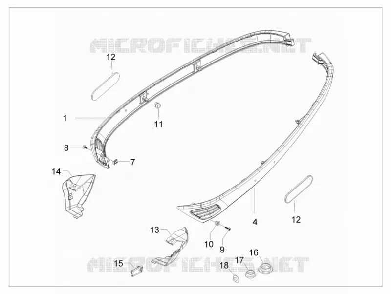 Couvertures laterales - Spoiler VESPA VESPA-SCOOTER 50 S 2010  S 4T 2V 25 Km/h