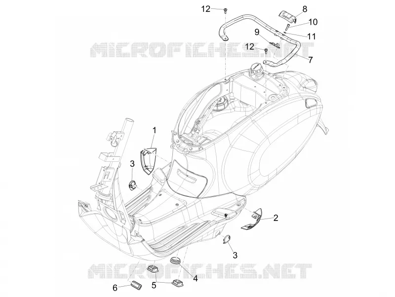 Couvertures laterales - Spoiler VESPA VESPA-SCOOTER 125 SPRINT 2015  Sprint 4T 3V ie