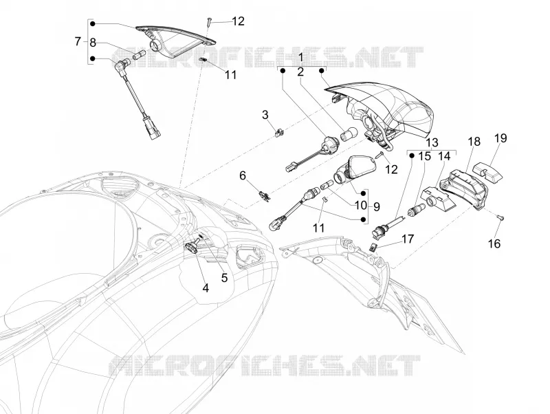 Eclairages arrière - Clignotants VESPA VESPA-SCOOTER 125 SPRINT 2015  Sprint 4T 3V ie
