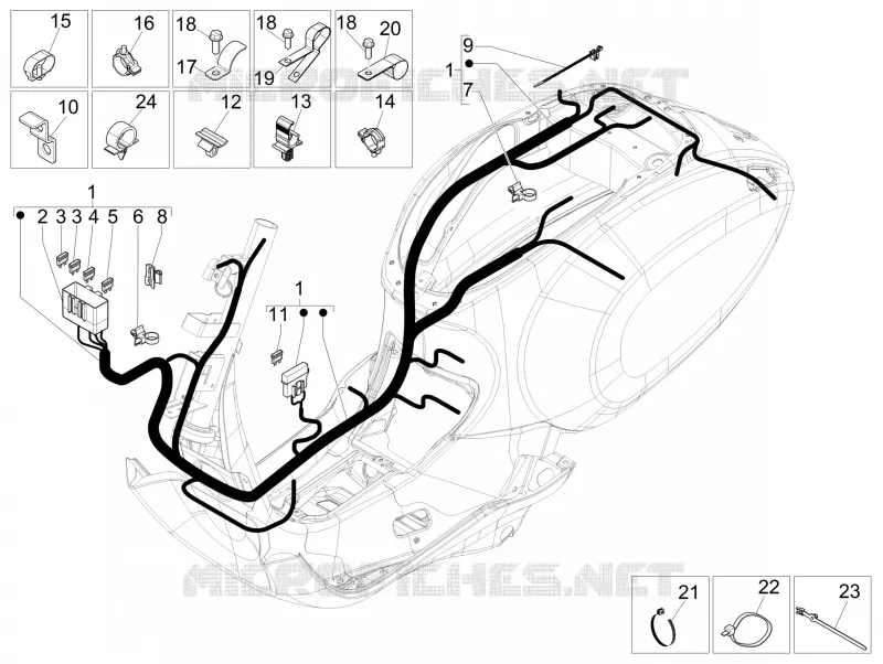 Faisceau de câbles principal VESPA VESPA-SCOOTER 125 SPRINT 2015  Sprint 4T 3V ie