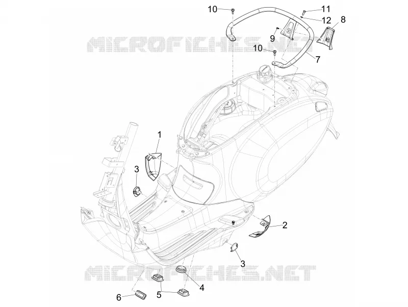 Couvertures laterales - Spoiler VESPA VESPA-SCOOTER 125 SPRINT 2016  Sprint 4T 3V ie