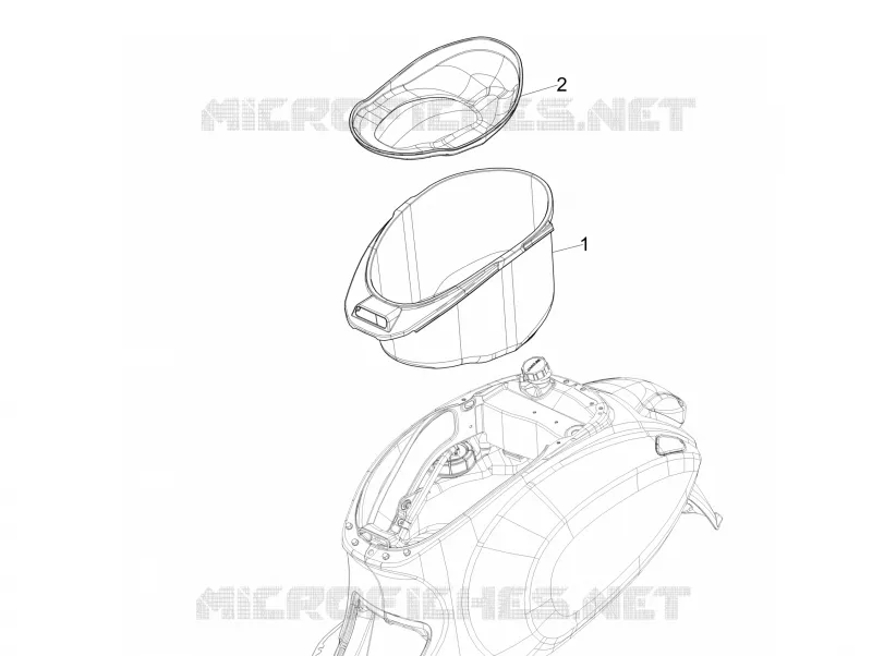 Logement casque - Dessous de selle VESPA VESPA-SCOOTER 125 SPRINT 2015  Sprint 4T 3V ie