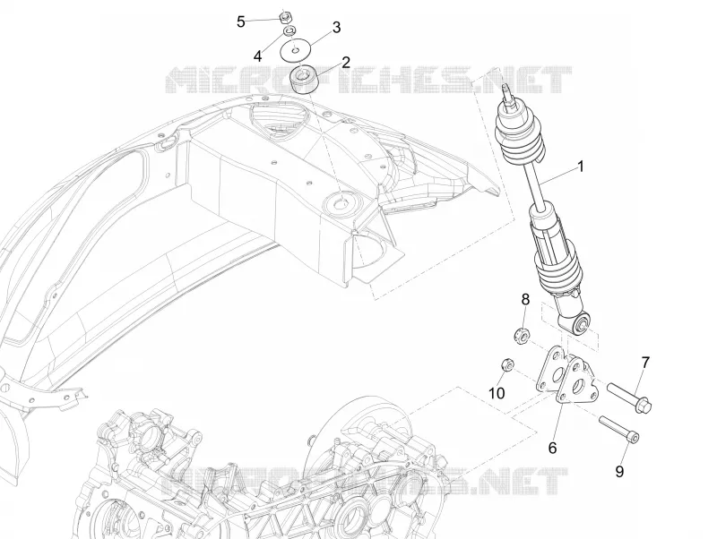 Suspension arrière - Amortisseur/s VESPA VESPA-SCOOTER 125 SPRINT 2014  Sprint 4T 3V ie