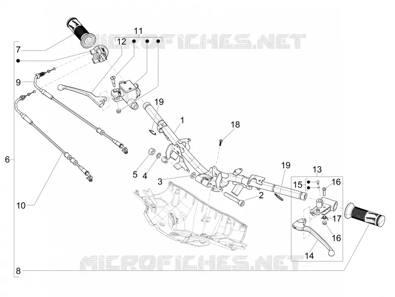 Guidon - Maître cylindre VESPA VESPA-SCOOTER 150 SPRINT 2015  Sprint 4T 3V ie