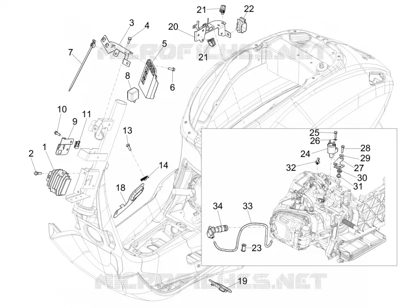 Régulateurs de tension - Centrales electroniques - Bobine H.T. VESPA VESPA-SCOOTER 150 SPRINT 2015  Sprint 4T 3V ie