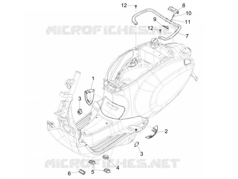 Couvertures laterales - Spoiler VESPA VESPA-SCOOTER 150 SPRINT 2015  Sprint 4T 3V ie