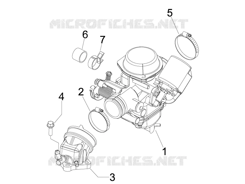 Carburateur complet - Raccord d'admission PIAGGIO PIAGGIO-SCOOTER 125 BEVERLY 2007  Beverly E3