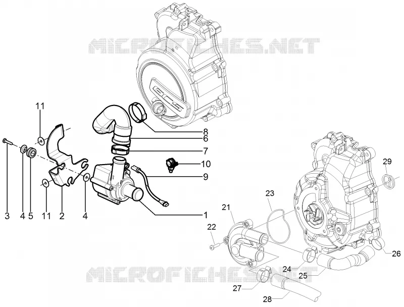 Pompe à eau PIAGGIO PIAGGIO-SCOOTER 125 BEVERLY 2013  Beverly RST 4T 4V ie E3