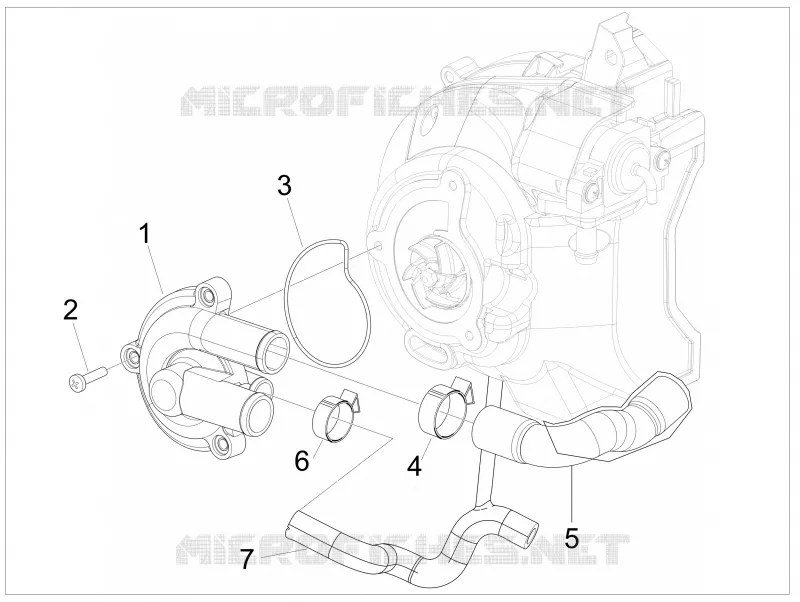 Pompe à eau PIAGGIO PIAGGIO-SCOOTER 125 BEVERLY 2007  Beverly Tourer E3