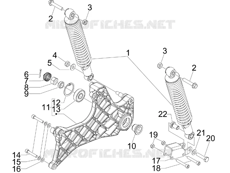 Suspension arrière - Amortisseur/s PIAGGIO PIAGGIO-SCOOTER 125 BEVERLY 2010  Beverly Tourer E3