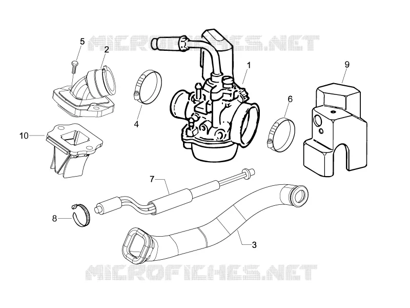 Carburateur complet - Raccord d admission VESPA VESPA-SCOOTER 50 SPRINT 2014  Sprint 2T