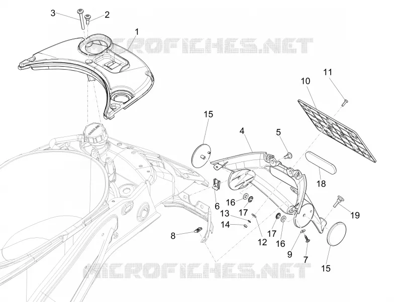 Couvercle arrière - Pare-boue VESPA VESPA-SCOOTER 50 SPRINT 2017  Sprint 2T