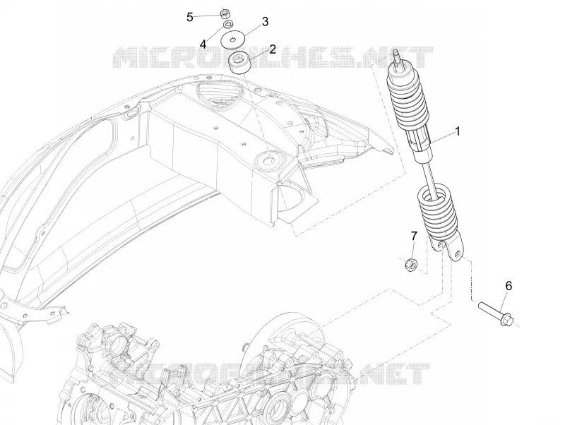 Suspension arrière - Amortisseur/s VESPA VESPA-SCOOTER 50 SPRINT 2015  Sprint 2T