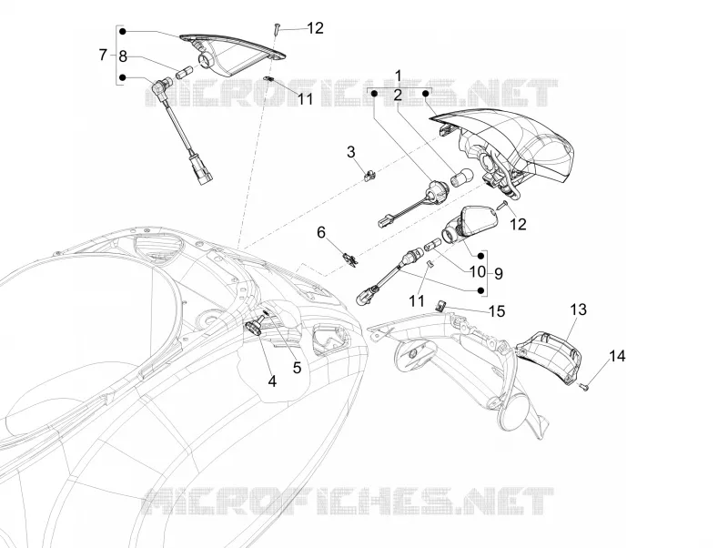 Eclairages arrière - Clignotants VESPA VESPA-SCOOTER 50 SPRINT 2017  Sprint 4T 2V 25 km/h