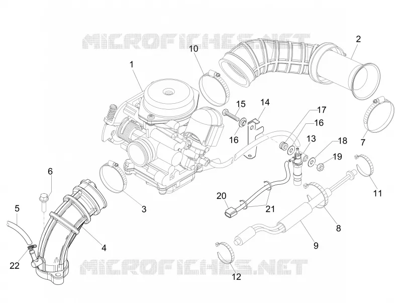 Carburateur complet - Raccord d admission VESPA VESPA-SCOOTER 50 SPRINT 2014  Sprint 4T 4V