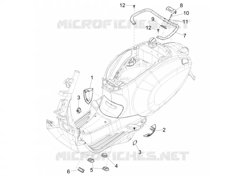 Couvertures laterales - Spoiler VESPA VESPA-SCOOTER 50 SPRINT 2017  Sprint 4T 4V