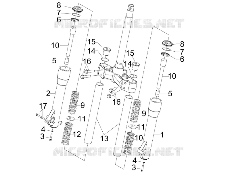 Composants de la fourche (Kayaba) PIAGGIO PIAGGIO-SCOOTER 250 BEVERLY 2006  Beverly ie E3