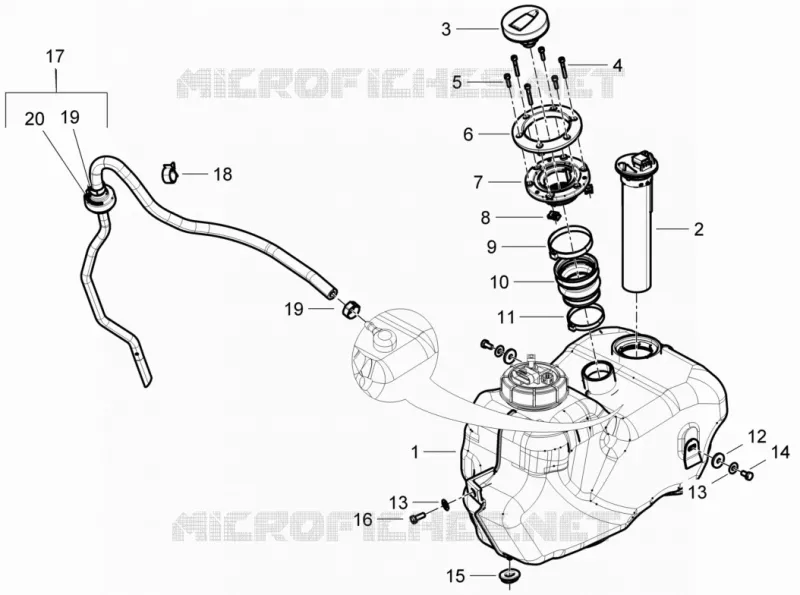 Réservoir carburant PIAGGIO PIAGGIO-SCOOTER 300 BEVERLY 2012  BEVERLY RST/S 4T 4V IE E3