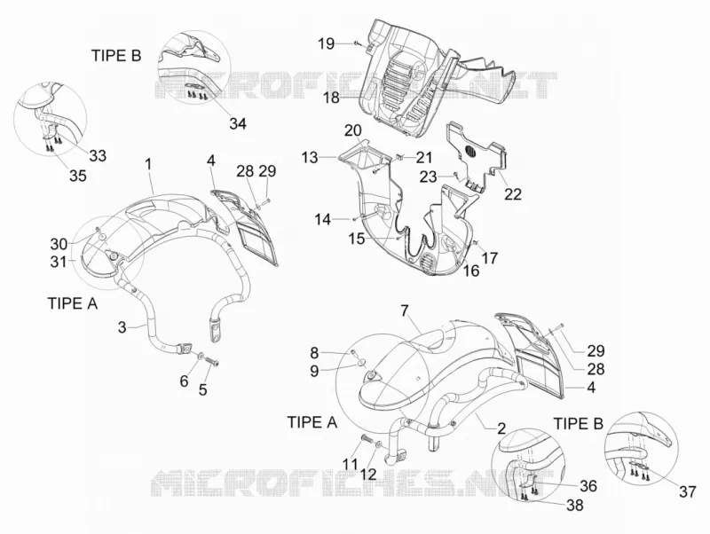 Logement roue - Garde boue PIAGGIO PIAGGIO-SCOOTER 500 MP3 2007  MP3 500