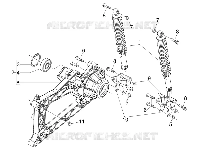 Suspension arrière - Amortisseur/s PIAGGIO PIAGGIO-SCOOTER 500 MP3 2008  MP3 500