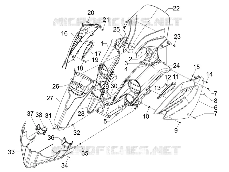 Tablier avant PIAGGIO PIAGGIO-SCOOTER 500 MP3 2007  MP3 500