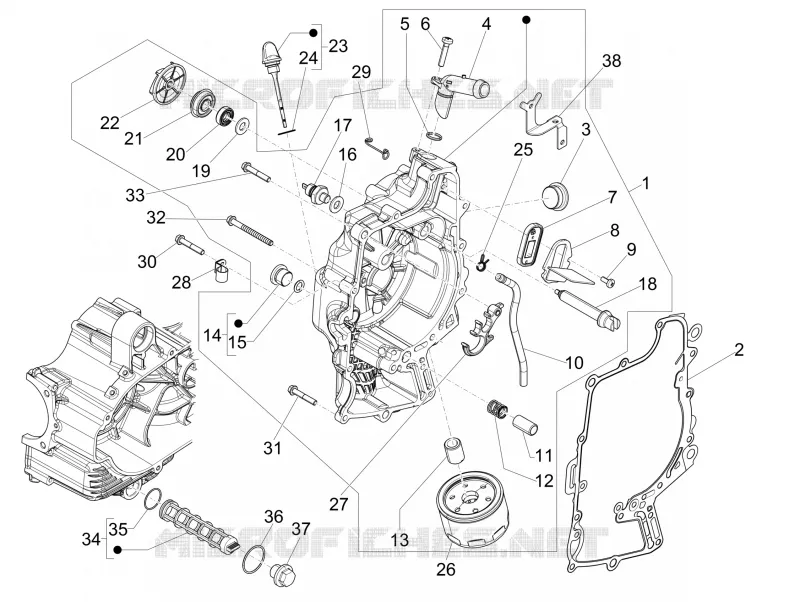 Couvercle volant magnetique - Filtre à huile PIAGGIO PIAGGIO-SCOOTER 500 MP3 2014  MP3 500 Sport