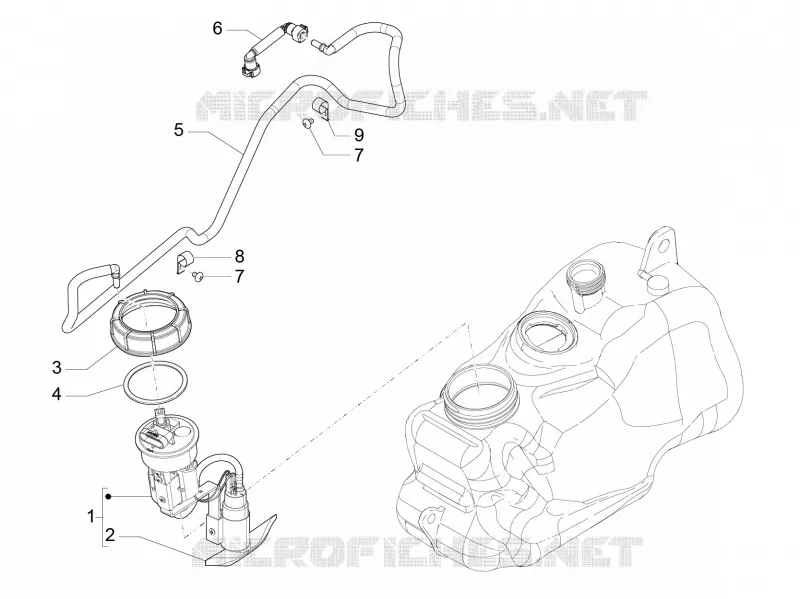 Instalation de l'alimentation PIAGGIO PIAGGIO-SCOOTER 500 MP3 2014  MP3 500 Sport